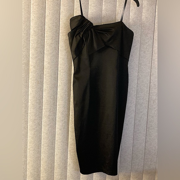 David Meister Black One Shoulder Dress - Picture 2 of 6